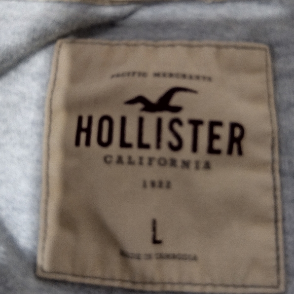 Vintage Hollister Embroidered Long Sleeve Henley Shirt Mens L Gray Retro 90s Y2K - Picture 11 of 12